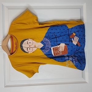 Piccolina Ruth Bader Ginsburg Yellow Graphic Short Sleeve T-Shirt, Girls Size 12